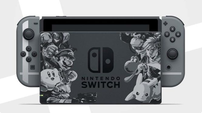 Nintendo Switch 32GB Gray Joy‑Con v2 + Super Smash Bros Ultimate Game  Bundle NEW